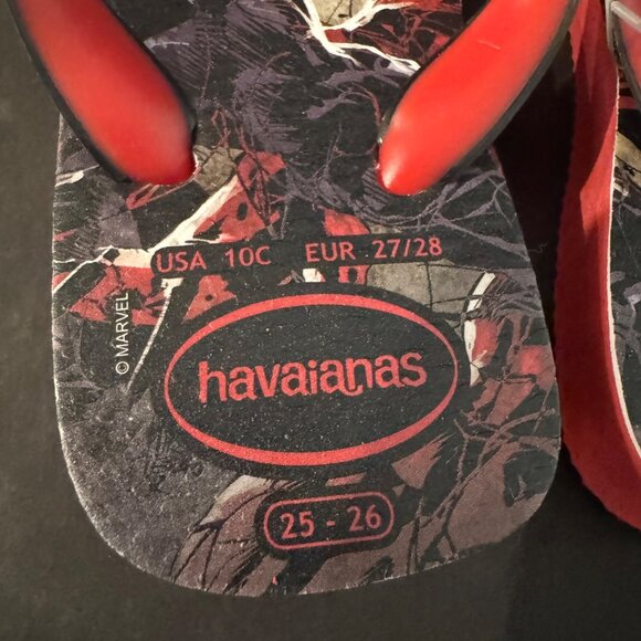 Havaianas Marvel Venom Vs. Carnage Black Kids Flip Flop Sandals, Size 10C - Picture 4 of 4
